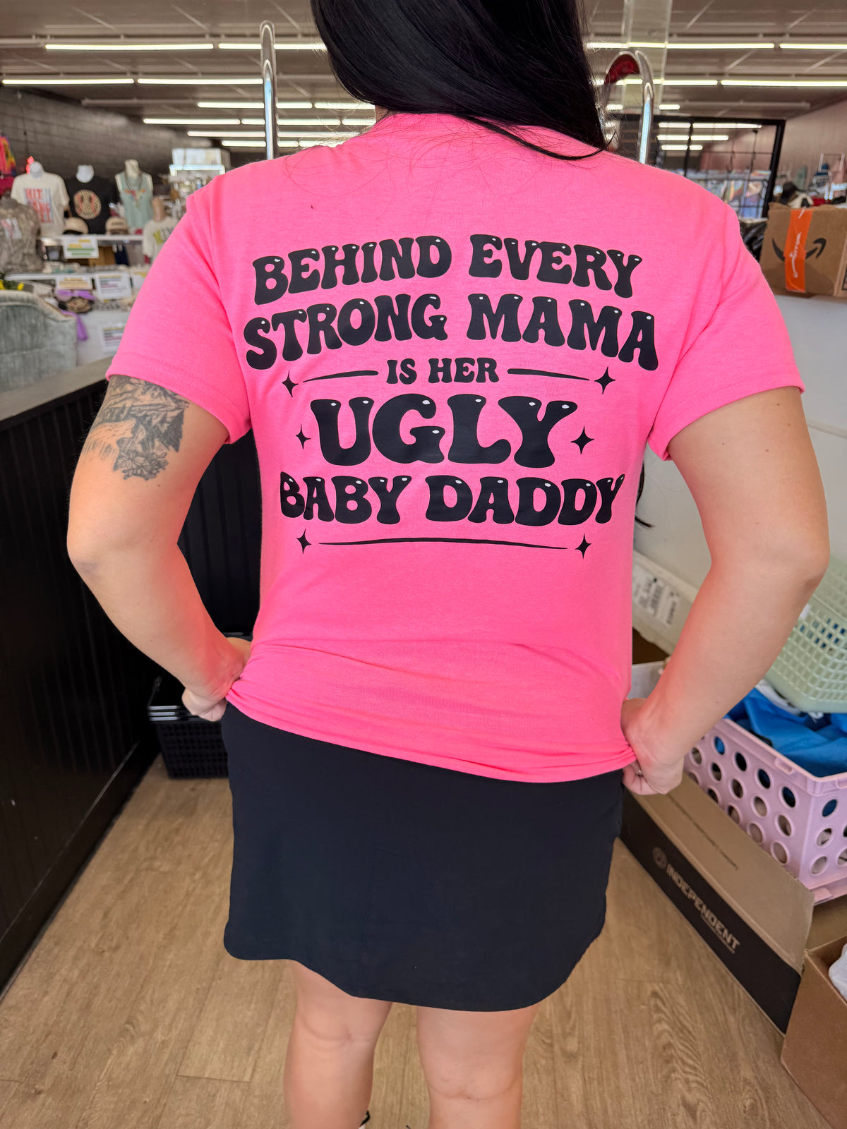 behind every mama is her ugly baby daddy tee or sweatshirt