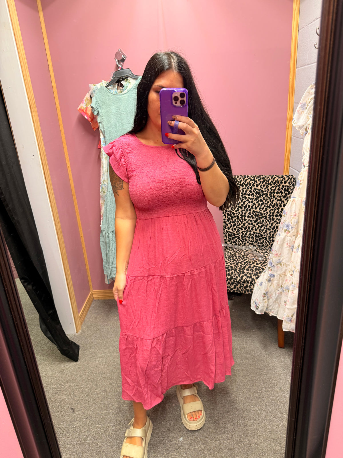 Berry Pink Flowy Dress