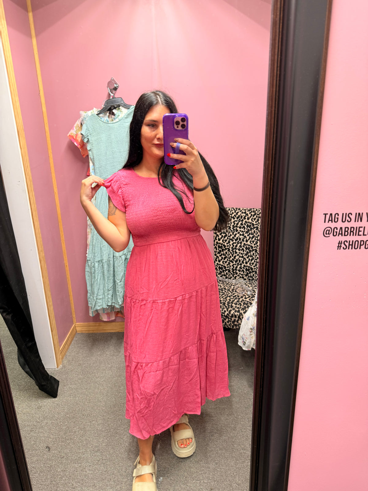 Berry Pink Flowy Dress