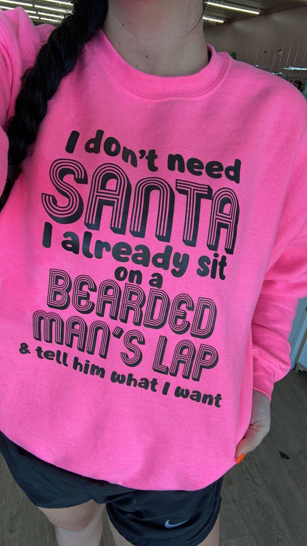 Bearded man lap christnas tee or sweatshirt