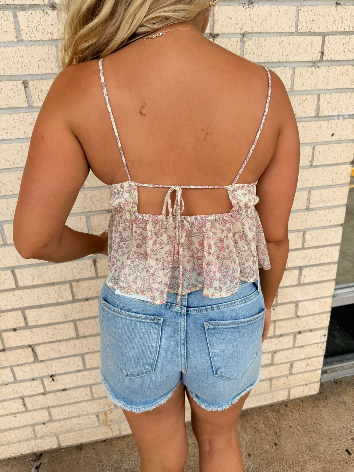 Pink spring print top