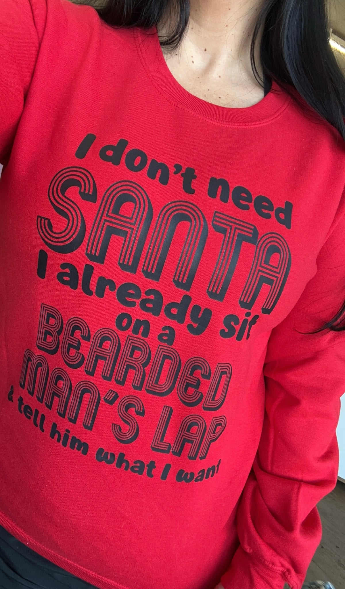 Bearded man lap christnas tee or sweatshirt