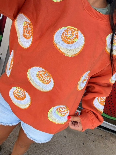 Deviled egg sequin sweatshirt preorder