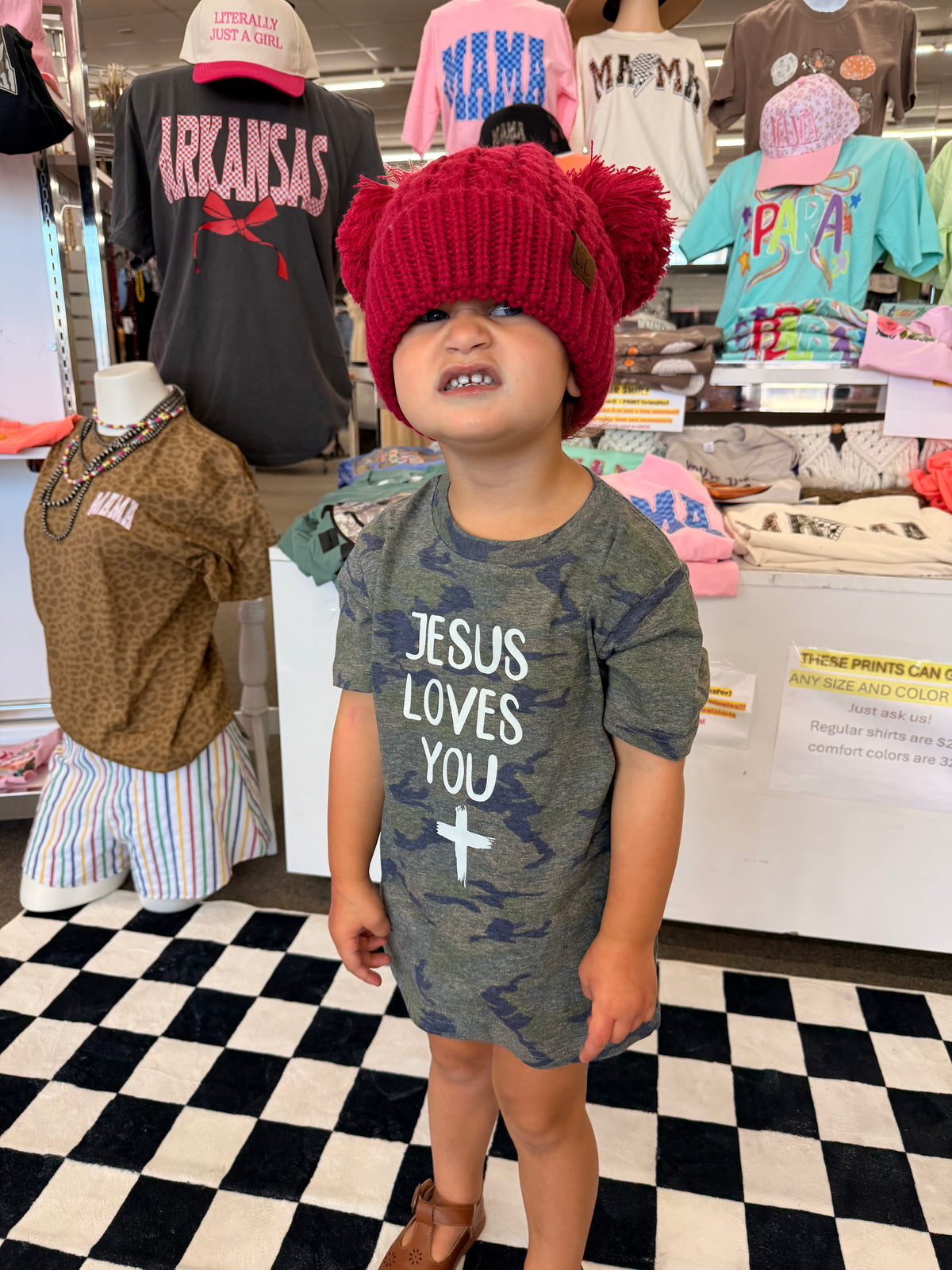 Jesus loves you toddler camo shirt