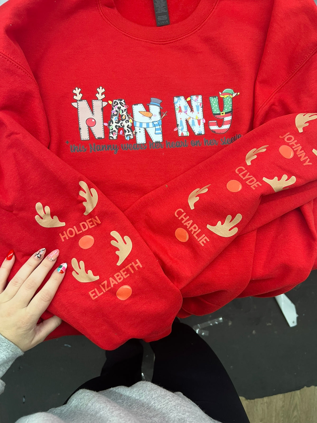 Christmas Character Mama, Aunt, Gigi, Granny, ANY CUSTOM long sleeve or sweatshirt