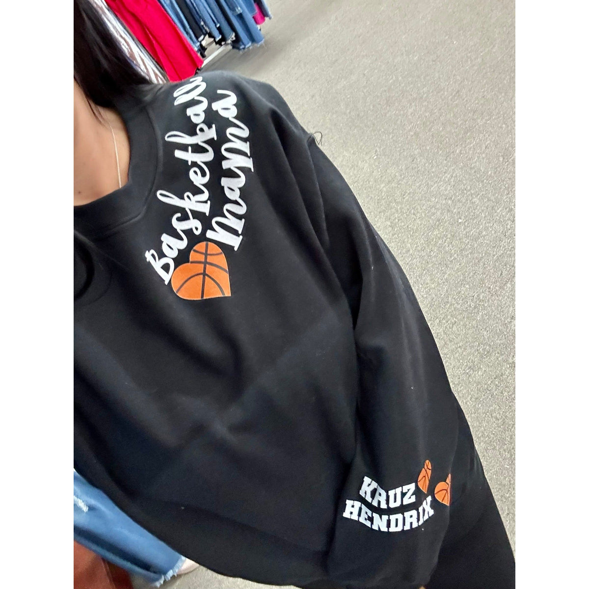 Basketball Mama or Custom Sweatshirt, Long Sleeve Tee or Hoodie