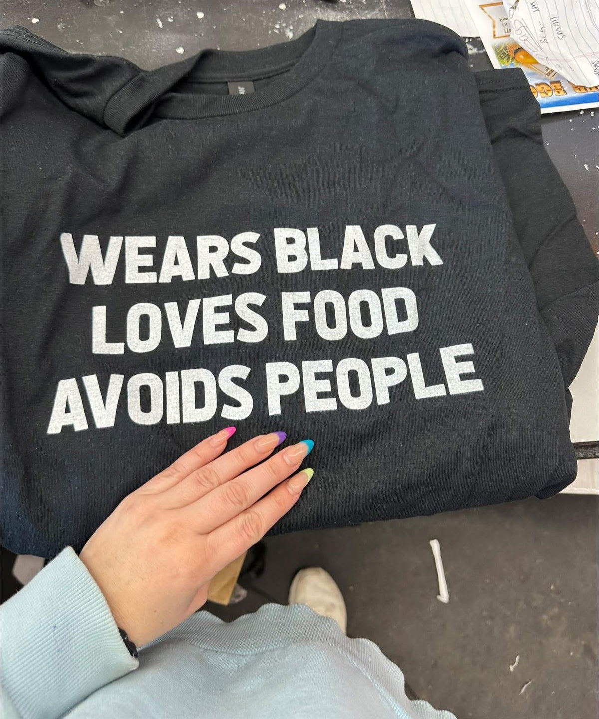 Avoids people loves black Tee or Sweatshirt
