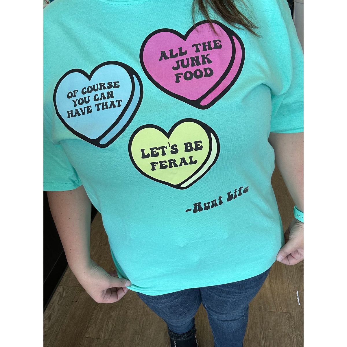 Candy Heart Aunt life Tee or Sweatshirt