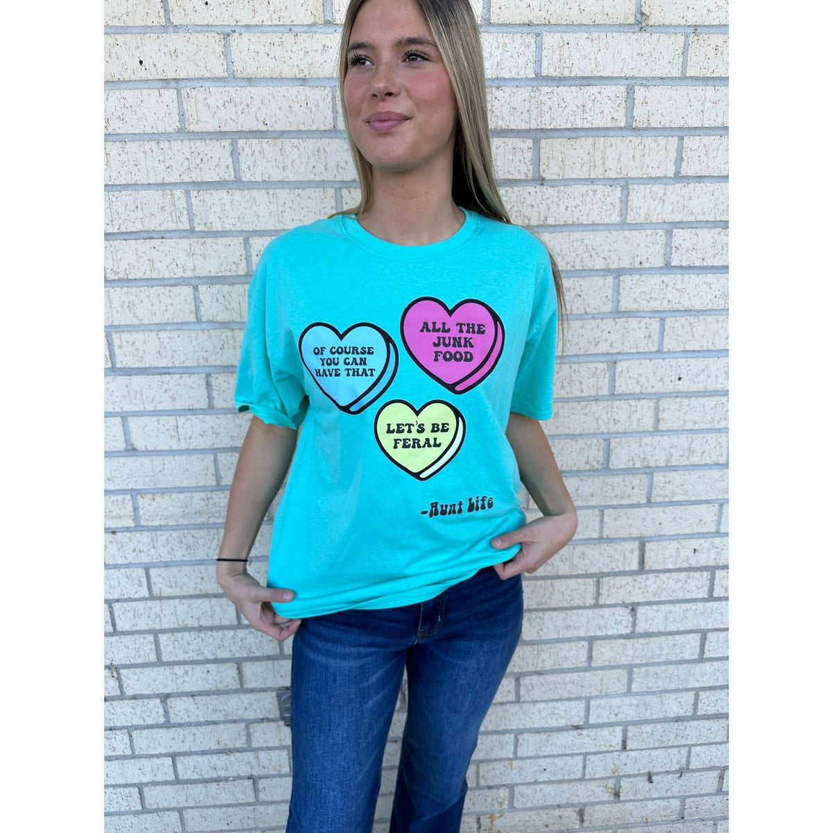 Candy Heart Aunt life Tee or Sweatshirt