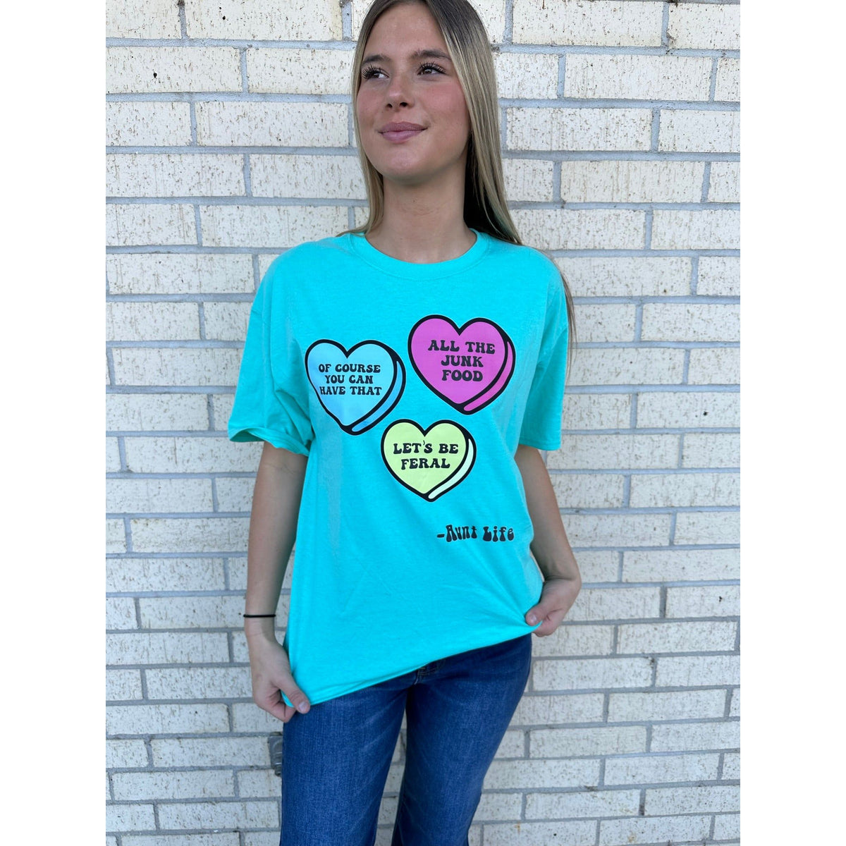 Candy Heart Aunt life Tee or Sweatshirt