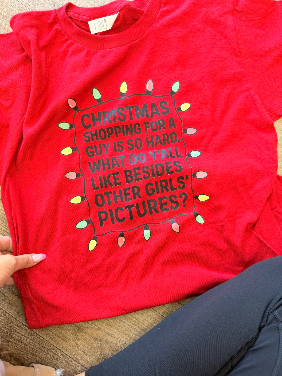 What do guys like besides other girls pictures christmas tee or sweatshirt