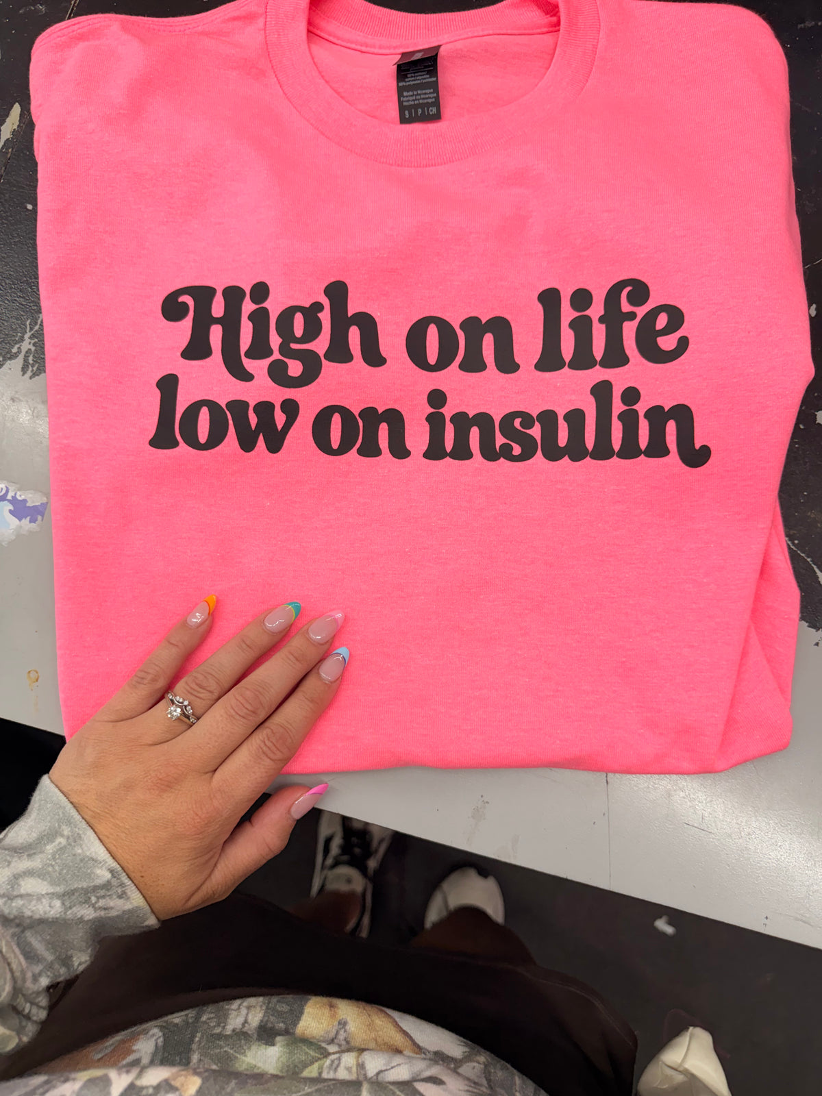 High on life low on insulin tee or sweatshirt