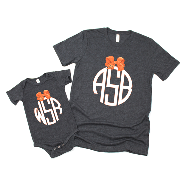 Monogram Halloween tee adult or kids