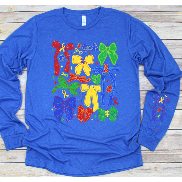 Autism Bow Tee or Sweatshirt