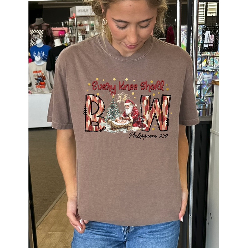 Every Knee will Bow Christmas Christian Tee or sweatshirt
