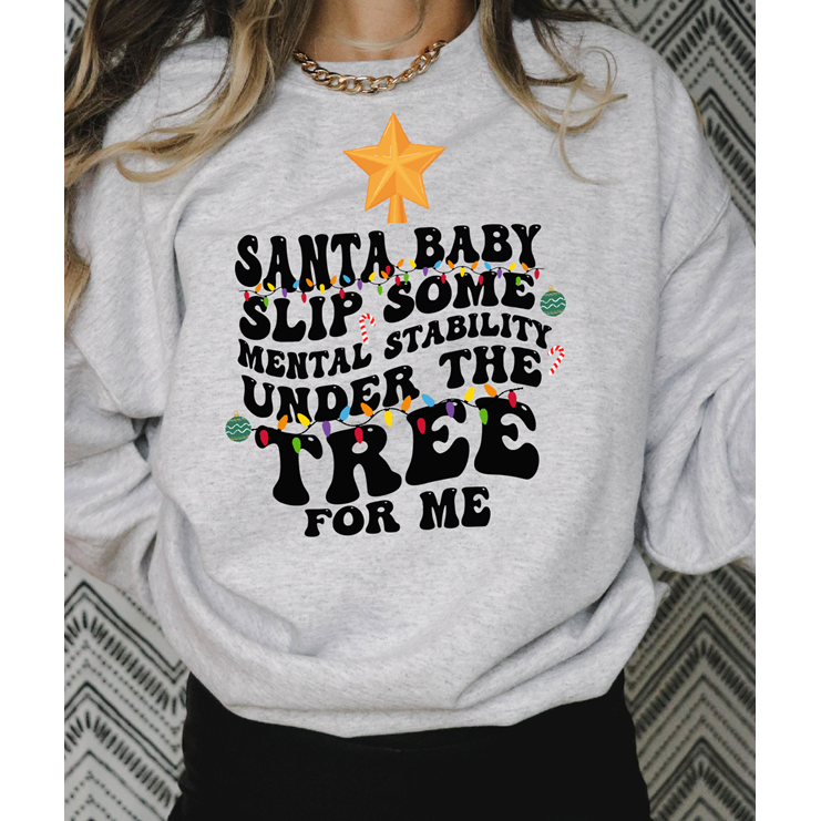 Mental stability under the tree Christmas tee or sweatshirt