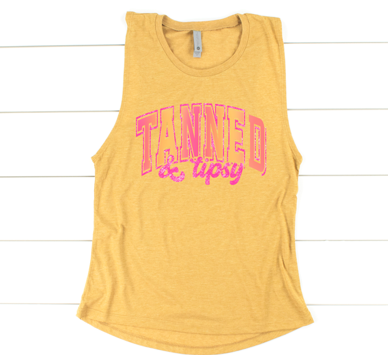 Tanned and Tipsy Tee or tank