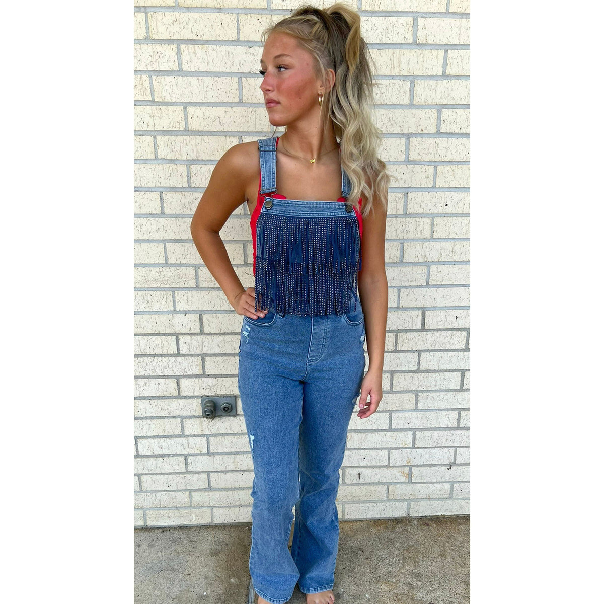 Jenna Fringe Flare Overalls