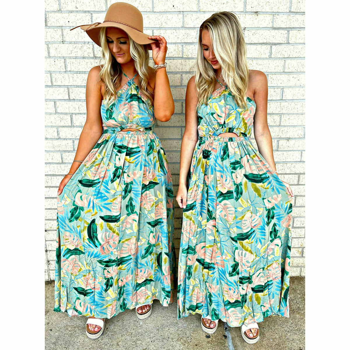 Spring Ayla Sage Floral Maxi Dress