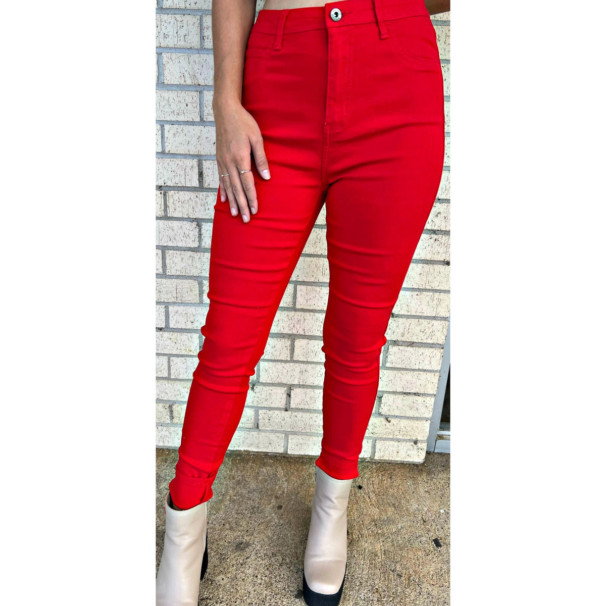 Brinlee RED Soft Stretch Skinny Jean