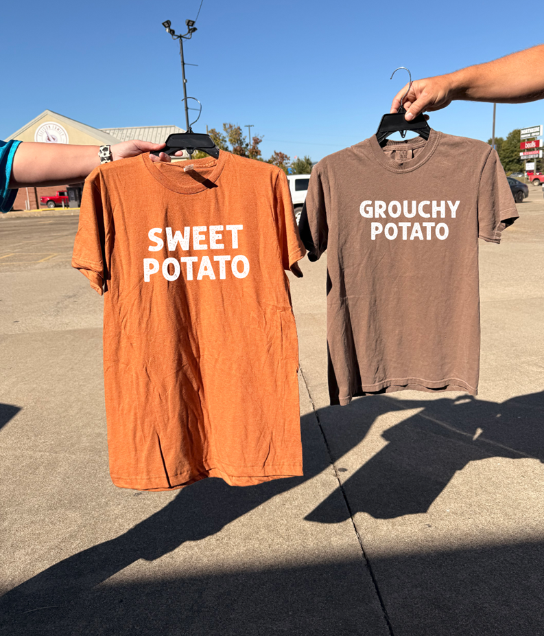 sweet potato grouchy potato tee or sweatshirt
