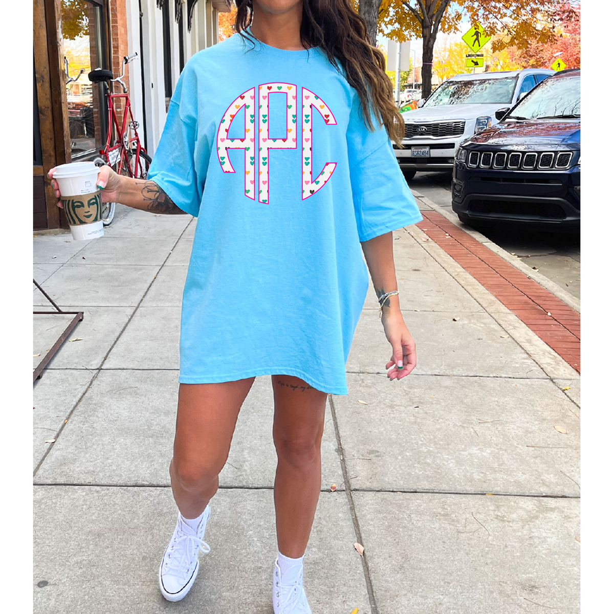 Monogram Hearts  tee or sweatshirt