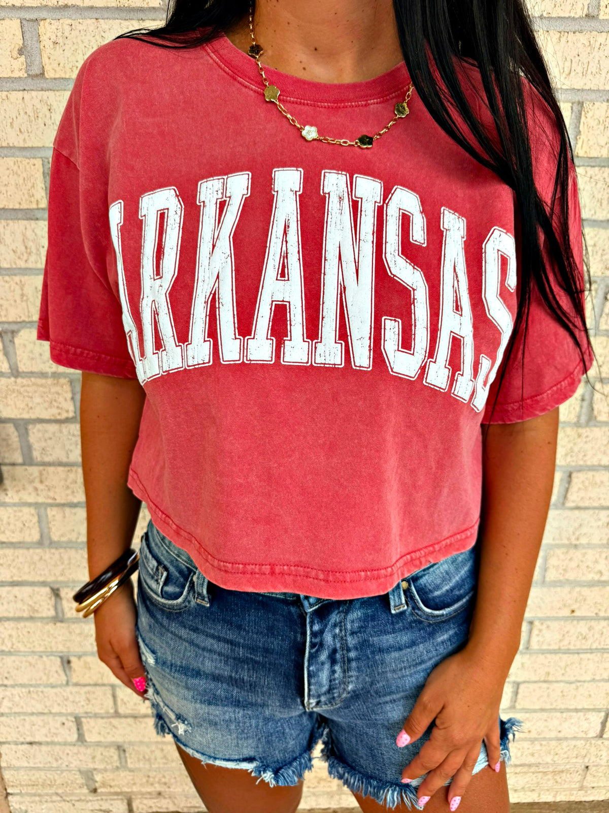 Arkansas Puff Graphic Women's Vintage Crop Top