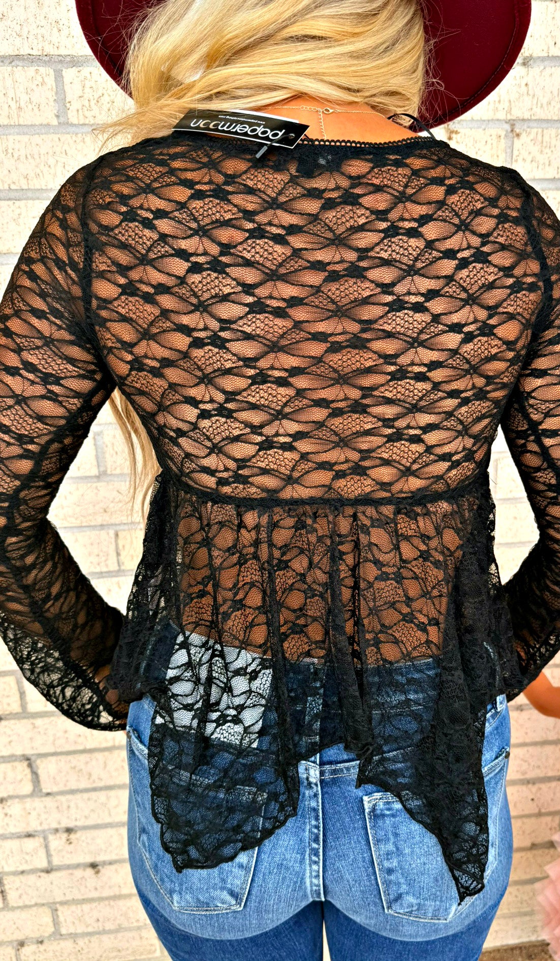 Black Lacey Night Out Top