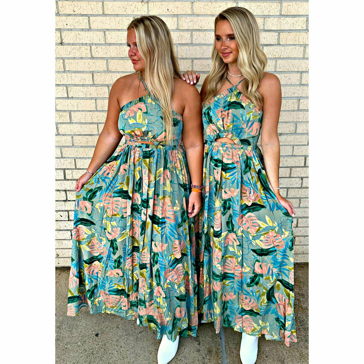 Spring Ayla Sage Floral Maxi Dress