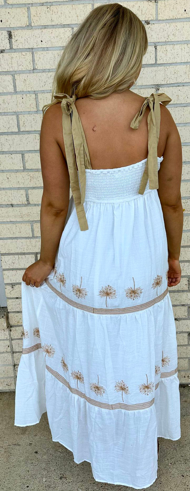 The Dandelion embroidered Maxi Dress