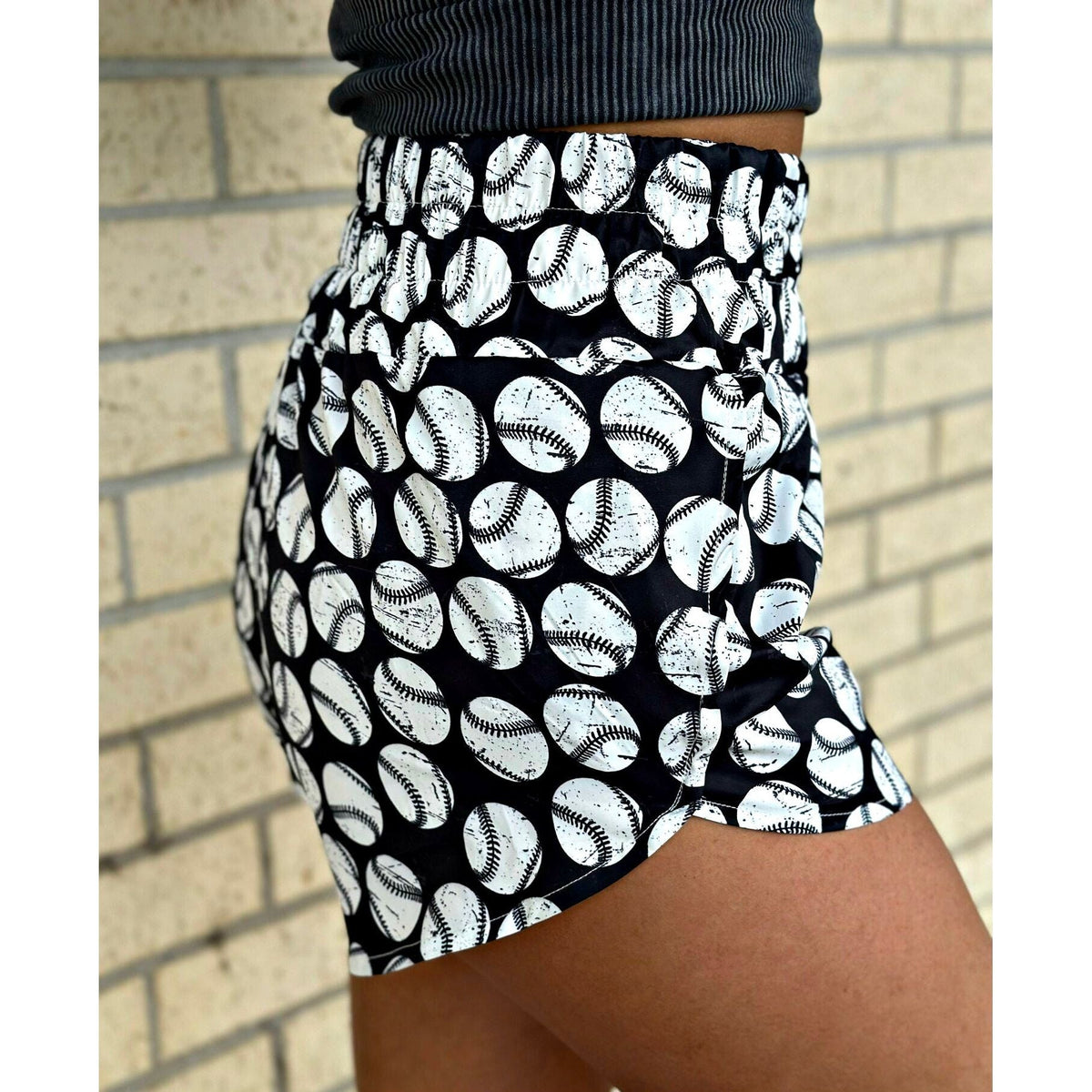 Black baseball shorts stretch preorder