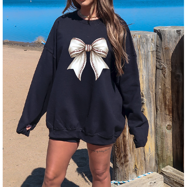 Baseball Bow tee or sweatshirt