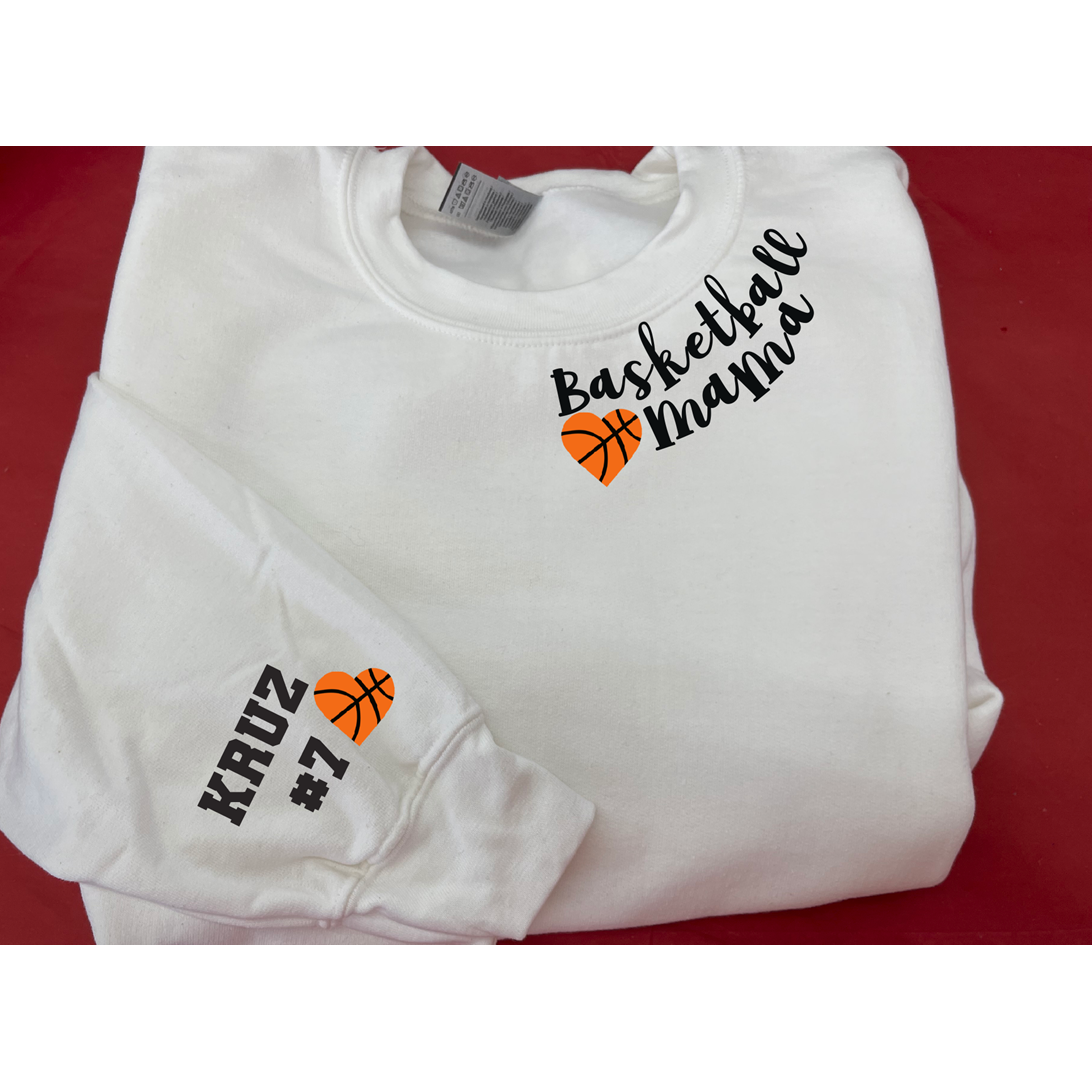 Basketball Mama or Custom Sweatshirt, Long Sleeve Tee or Hoodie