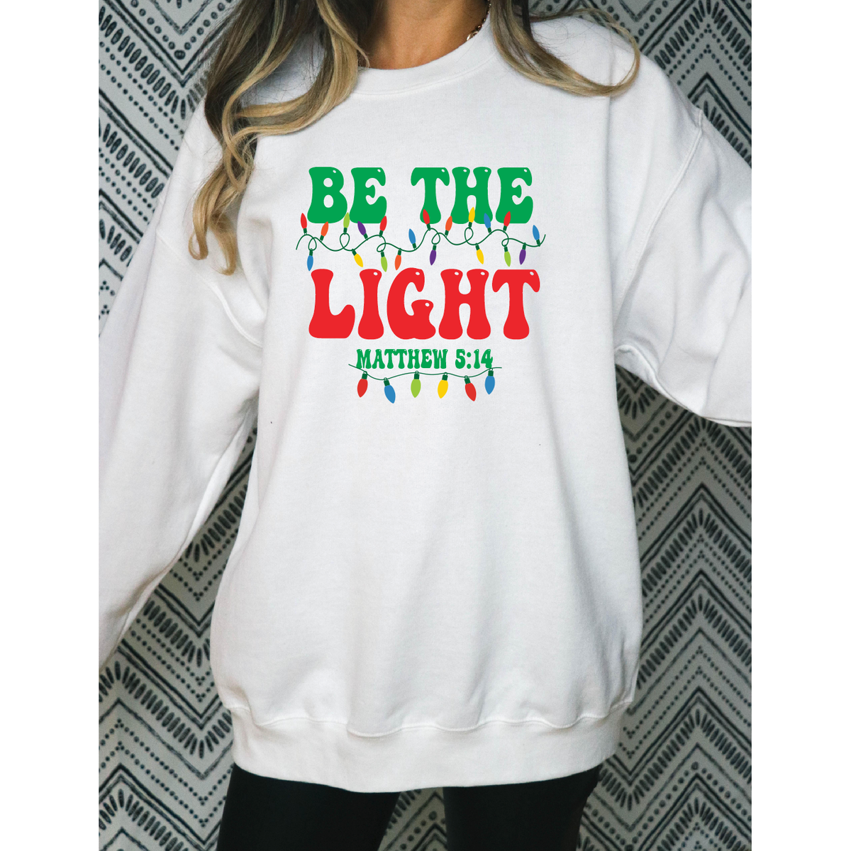 Be The Light Christian Christmas tee or sweatshirt