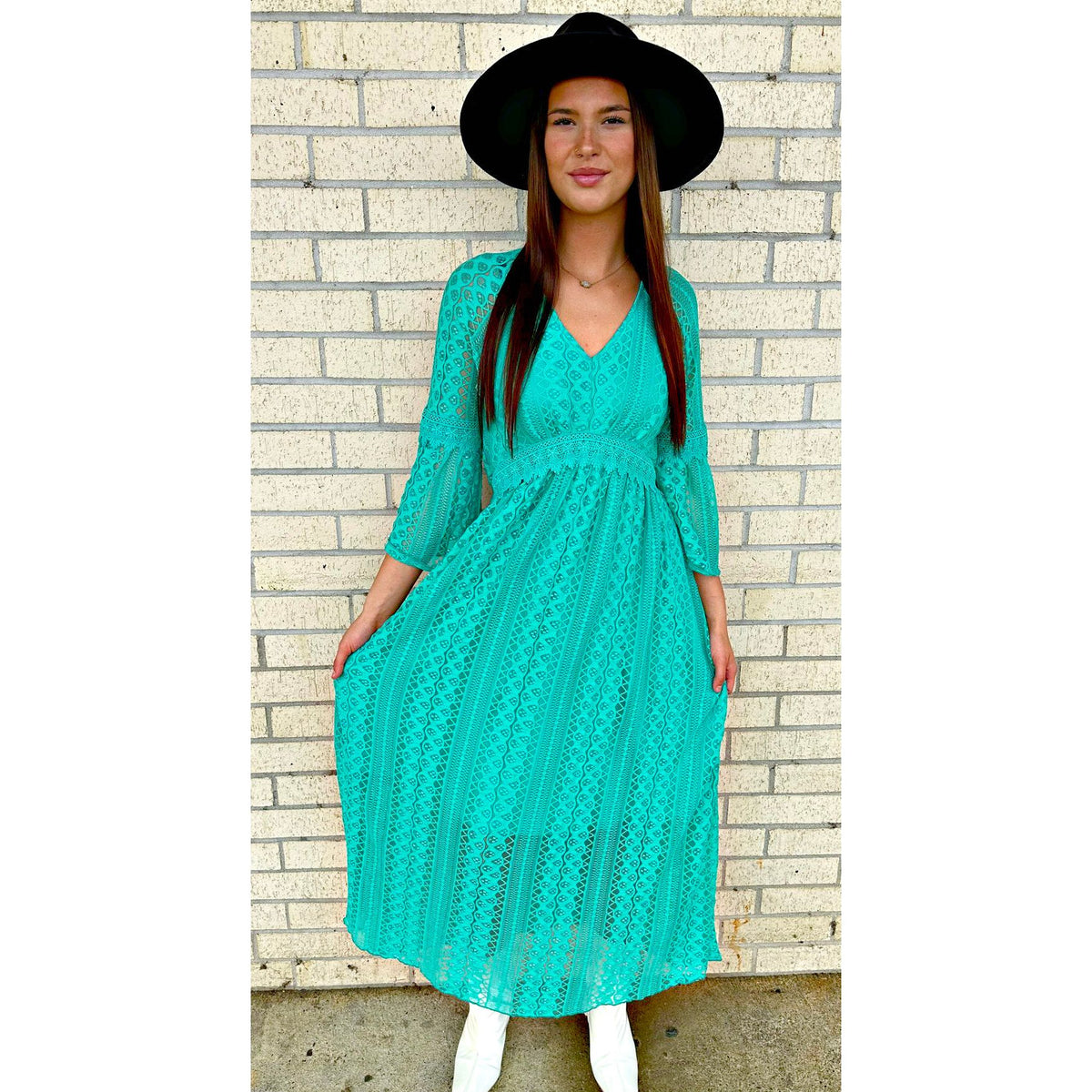 Teal Spring Georgia Maxi dress