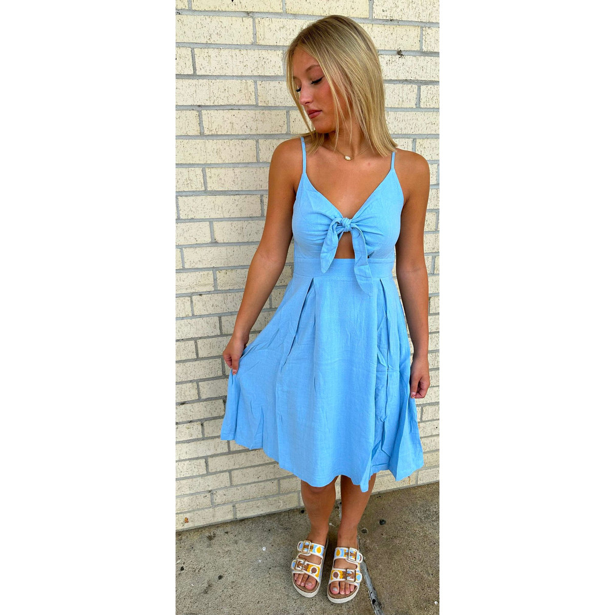 Baby Blue Cutout Dress