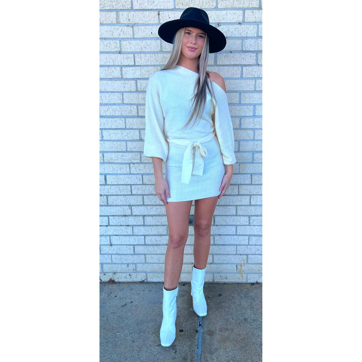 Holiday Ivory Sweater Dress