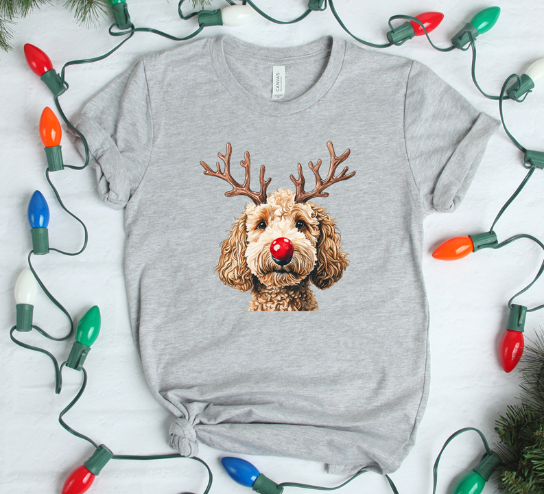 Reindeer dog ( pick your breed ) Christmas tee or sweatshirt