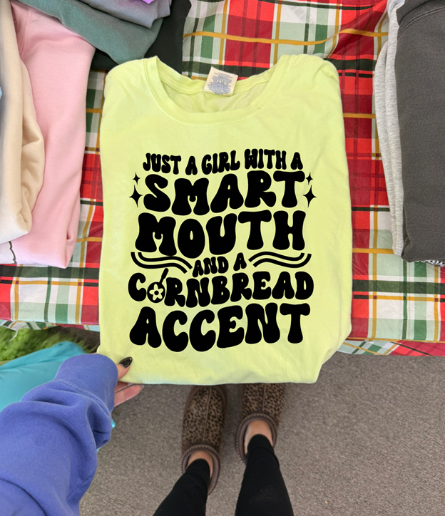 smart mouth and cornbread accent tee or sweatshirt