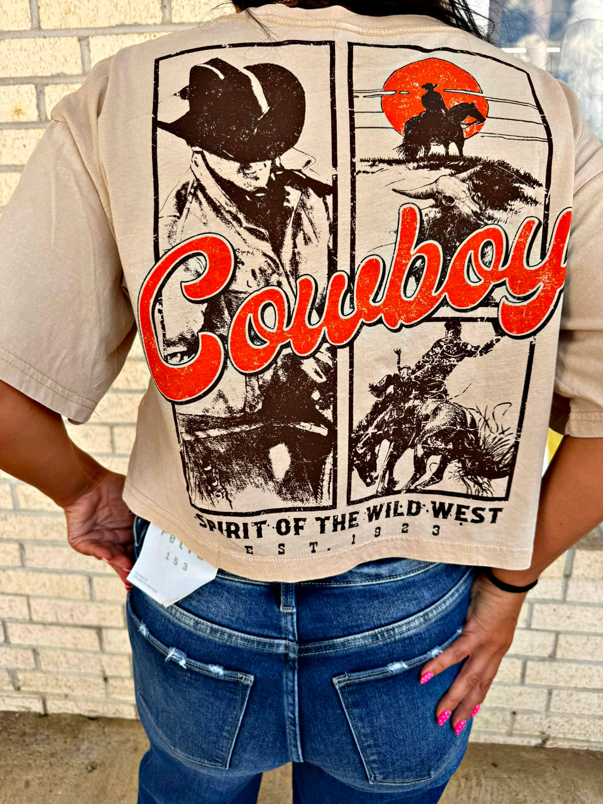 Cowboy Wild West F&B Women's Vintage Graphic Crop Top