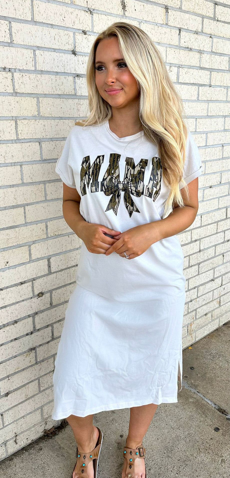 Mama Camo Maxi Shirt Dress