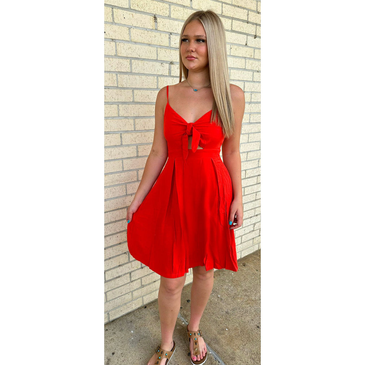 Orangish red Cutout Dress