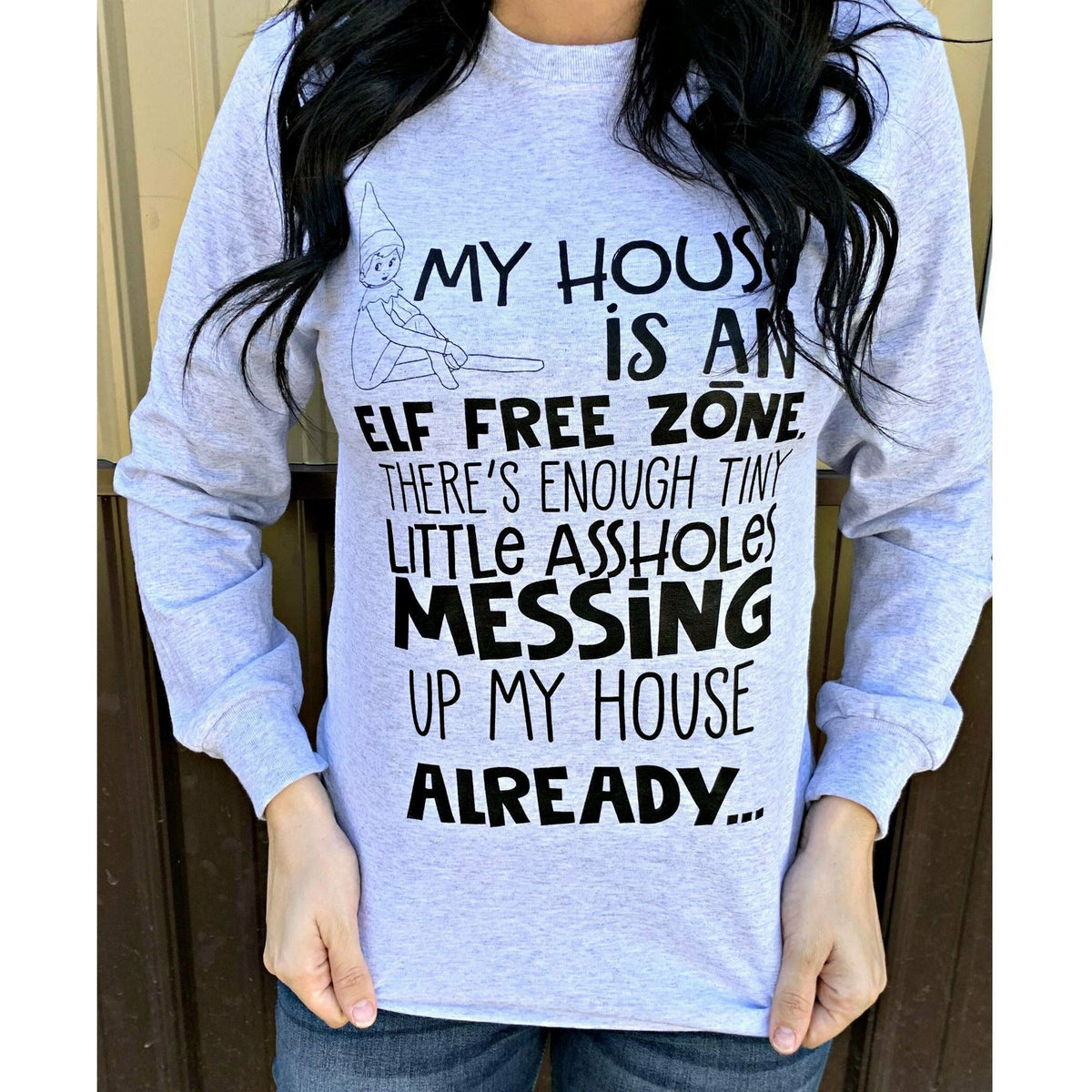Christmas Elf Free zone Tee or sweatshirt