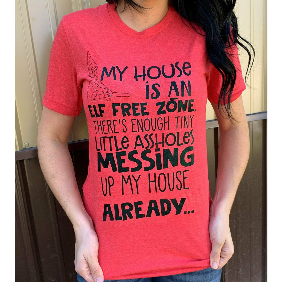 Christmas Elf Free zone Tee or sweatshirt