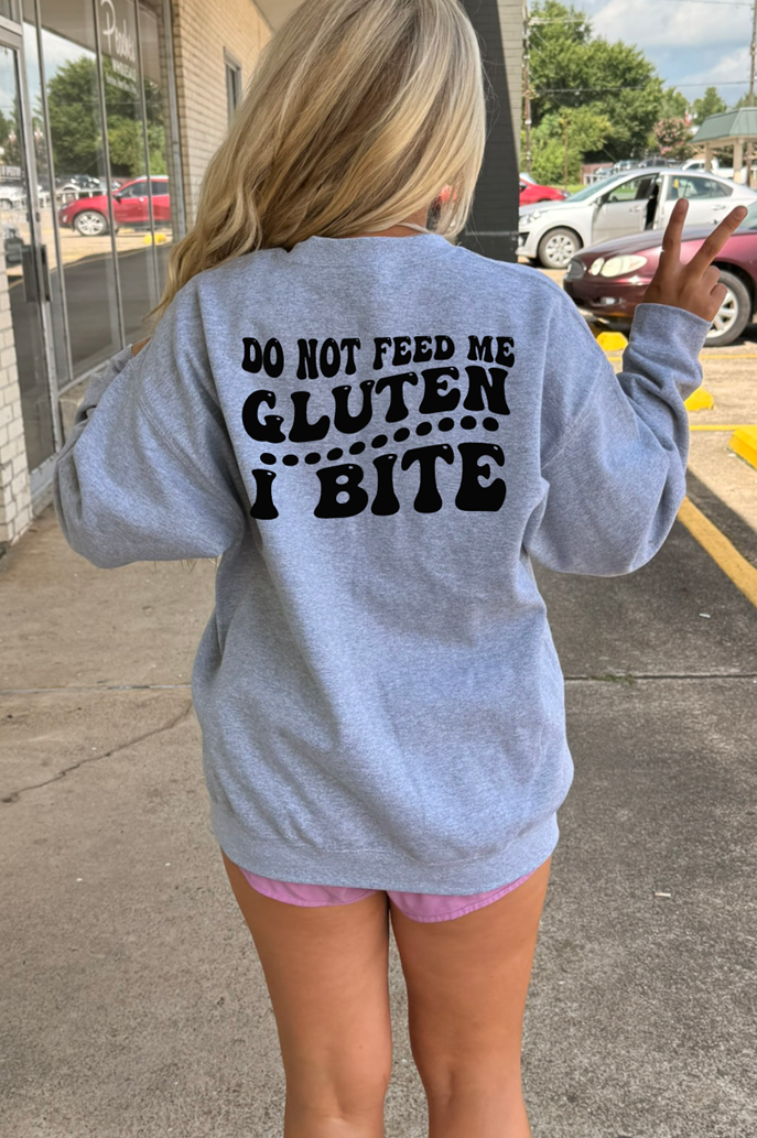 don&#39;t feed me gluten I bite tee or sweatshirt