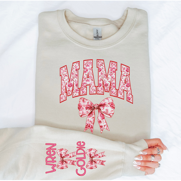 Pink bow Mama tee or sweatshirt