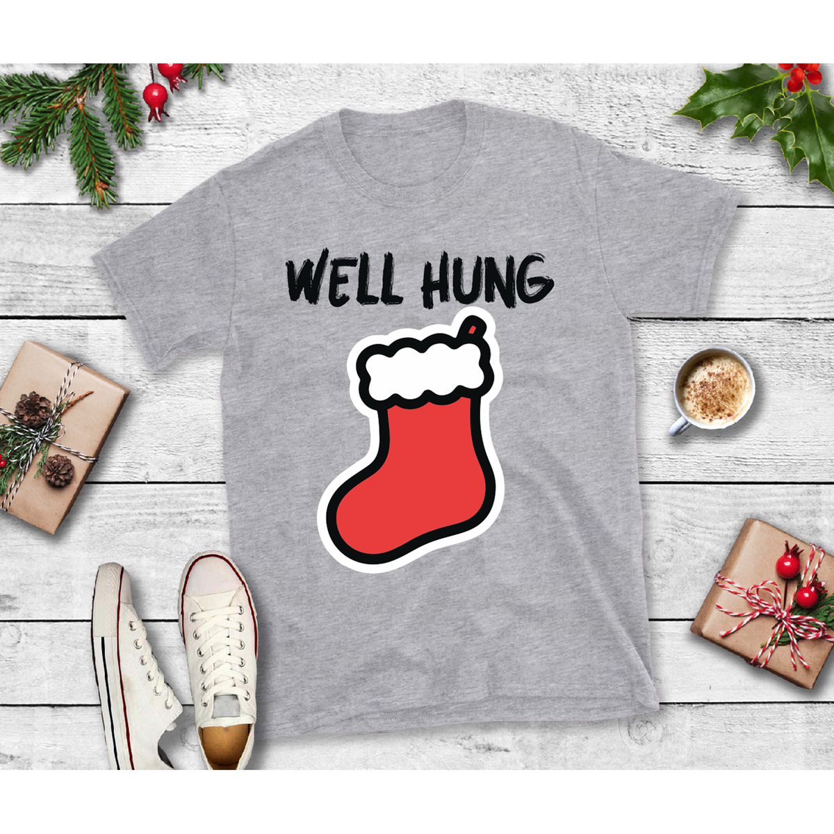 well Hung Christmas Tee or Sweatshirt
