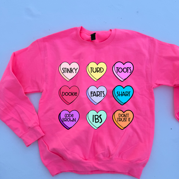fart hearts tee or sweatshirt