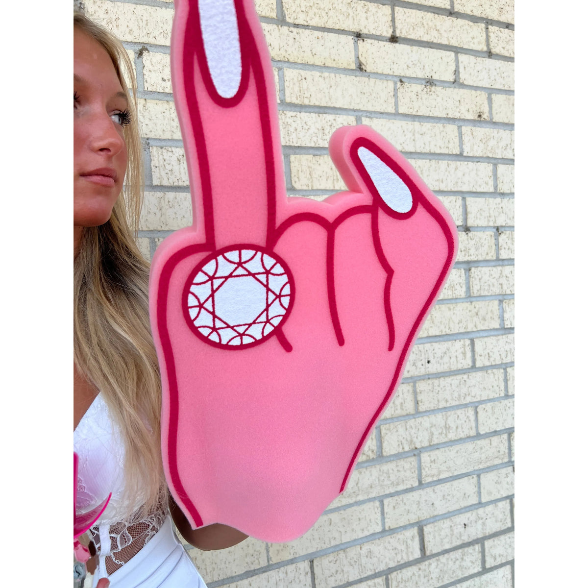 Engaged foam finger