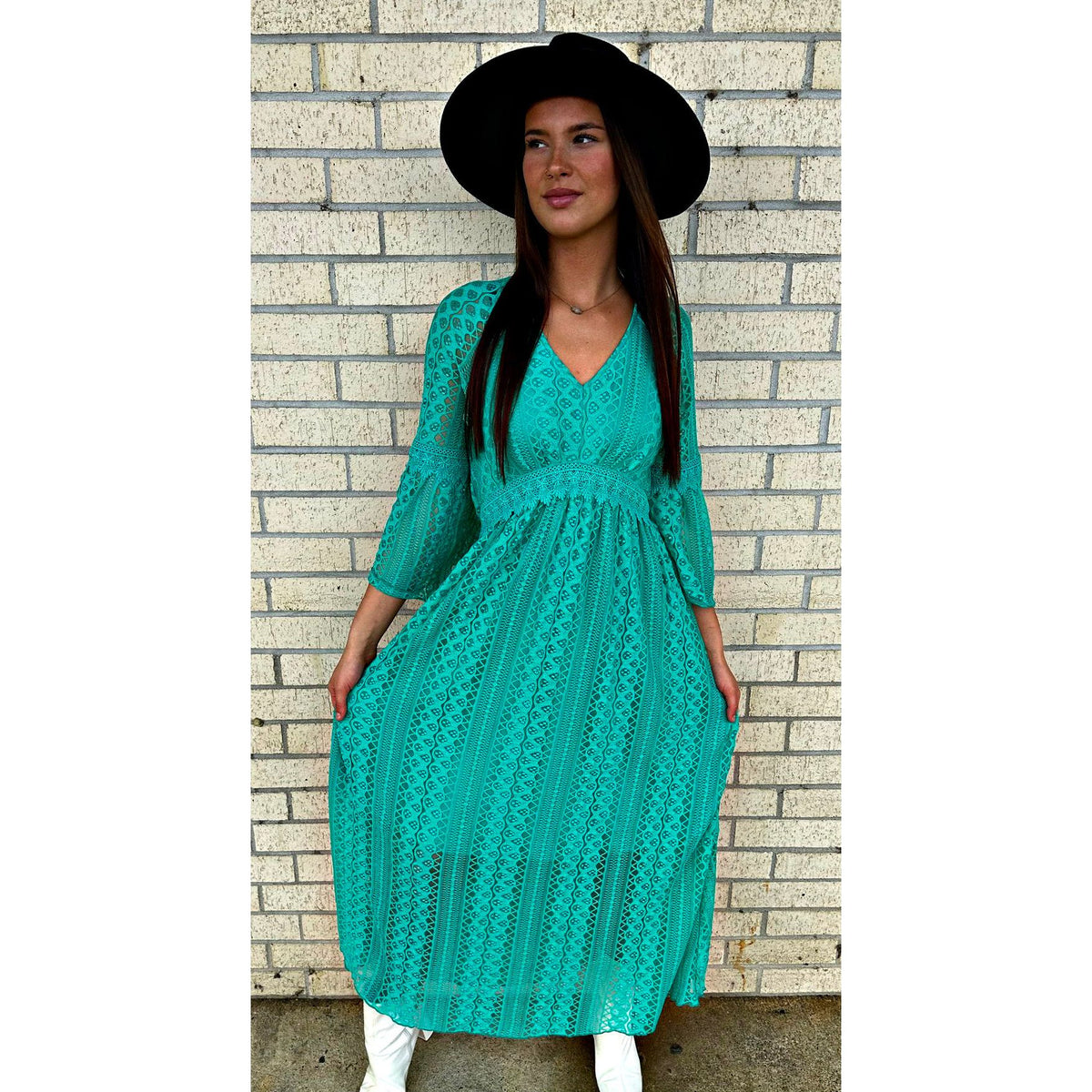 Teal Spring Georgia Maxi dress